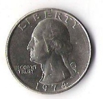 monedas de America - Estados Unidos -  04A - LIBERTY 1974 GEORGE WASHINGTON