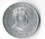 monedas de America - Uruguay -  01A - ARTIGAS 1965