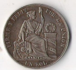 monedas de America - Per� -  01A - FIRME Y FELIZ POR LA UNION 1887