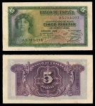 monedas de Europa - Espa�a -  CINCO PESETAS - Certificado de Plata.