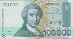 monedas de Europa - Croacia -  BILLETE 100000 (sto tisuca) HRVATSKIH DINARA - REPUBLIKA HRVATSKA