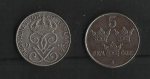 monedas de Europa - Suecia -  Segunda Guerra Mundial / Moneda de Escasez.
