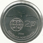 monedas de Europa - Portugal -  Centro histórico de Oporto-Anverso