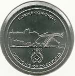 monedas de Europa - Portugal -  Centro histórico de Oporto-Reverso