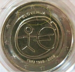 monedas de Europa - Eslovenia -  ESLOVENIA 2€ EMU Desplazada