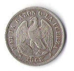 monedas de America - Chile -  ESCUDO Y CONDOR - POR LA RAZON O LA FUERZA