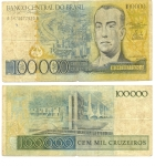 monedas de America - Brasil -  100.000 cruzeiros