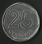 monedas de America - Brasil -  VEINTICINCO CENTAVOS BRASIL (FRONTAL)