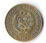 monedas de America - Per� -  SOL DE ORO - REPUBLICA DE PERU (CARA POSTERIOR)