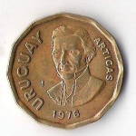 monedas de America - Uruguay -  ARTIGAS - NUEVO PESO URUGUAY (CARA POSTERIOR)