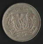 monedas de America - Rep Dominicana -  VEINTICINCO CENTAVOS  (CARA POSTERIOR)