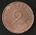 monedas de Europa - Alemania -  AGUILA - CRUZ EVASTICA - D. REICH. (FRONTAL)