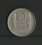 monedas de Europa - Francia -  Algeria / Ocupacion / Reverso.