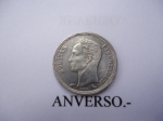 monedas de America - Venezuela -  50 centimos (Medio) de Plata ley 8350. 