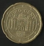 monedas de Europa - Austria -  MONEDA AUSTRIA - EURO CENT (POSTERIOR)
