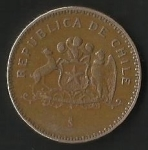 monedas de America - Chile -  MONEDA DE CHILE CIEN PESOS - ESCUDO -  POSTERIOR