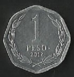 monedas de America - Chile -  MONEDA DE CHILE UN PESO - FRONTAL