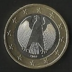 monedas de Europa - Alemania -  MONEDA UN EURO - POSTERIOR
