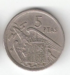 monedas de Europa - Espa�a -  5 ptas Franco 1957 (*1969) BC
