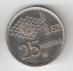 monedas de Europa - Espa�a -  25 ptas Juan Carlos I 1980 (*1982) Mundial de Fútbol EBC