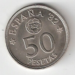 monedas de Europa - Espa�a -  50 ptas Juan Carlos I 1980 (*1980) Mundial de Fútbol EBC