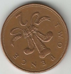 monedas de Europa - Reino Unido -  2 Pence 