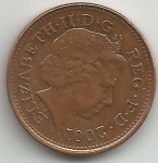 monedas de Europa - Reino Unido -  1 Penny