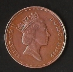 monedas de Europa - Reino Unido -  REINA ELIZABETH II. (POSTERIOR)