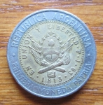 monedas de America - Argentina -  NUEVO PESO ARGENTINO- (REVERSO)