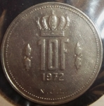 monedas de Europa - Luxemburgo -  1972 (Reverso)