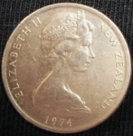 monedas de Oceania - Nueva Zelanda -  1974 (Anverso)