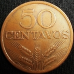 monedas de Europa - Portugal -  1974 (Reverso)
