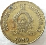 monedas de America - Honduras -  1989 (Anverso)