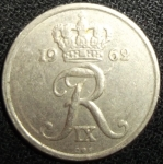 monedas de Europa - Dinamarca -  1962 (Anverso)