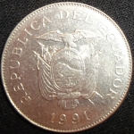 monedas de America - Ecuador -  1991 (Anverso)