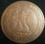 monedas de Europa - Francia -  1854 (Reverso)