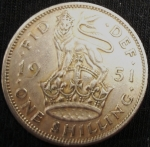 monedas de Europa - Reino Unido -  1951 (Reverso)