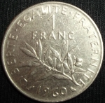 monedas de Europa - Francia -  1960 (Reverso)