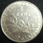 monedas de Europa - Francia -  1961 (Reverso)