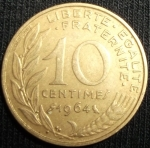 monedas de Europa - Francia -  1964 (Reverso)