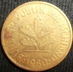 monedas de Europa - Alemania -  1980 (Anverso)