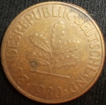 monedas de Europa - Alemania -  1980 (Anverso)