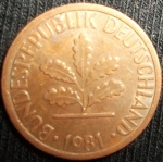 monedas de Europa - Alemania -  1981 (Anverso)