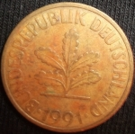 monedas de Europa - Alemania -  1991 (Anverso)