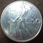 monedas de Europa - Italia -  1977 (Reverso)