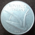 monedas de Europa - Italia -  1977 (Anverso)