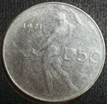 monedas de Europa - Italia -  1971 (Reverso)