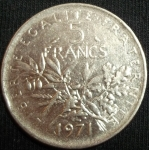 monedas de Europa - Francia -  1971 (Reverso)