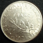 monedas de Europa - Francia -  1971 (Reverso)