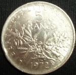 monedas de Europa - Francia -  1972 (Reverso)